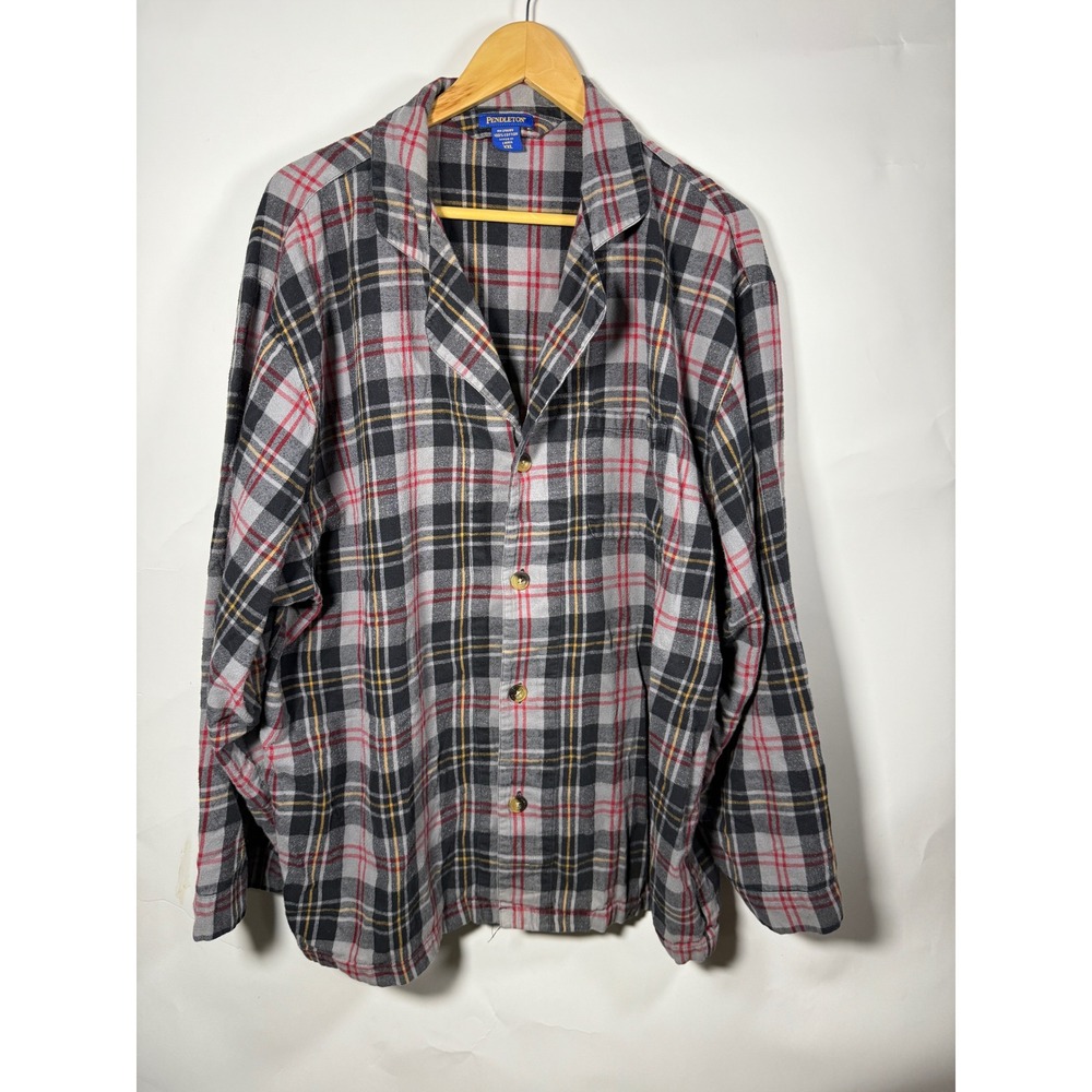Pendleton Mens‎ Plaid Flannel Pajama Shirt XXL Long Sleeve Button Up Cotton